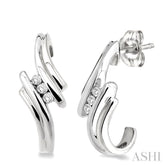 1/10 ctw Round Cut Diamond Earrings in Sterling Silver